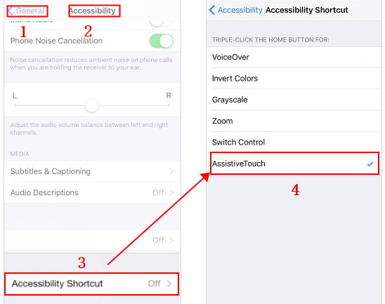 enable accessibility shortcut