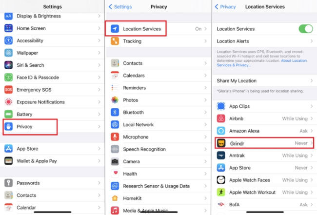 enable grindr location services