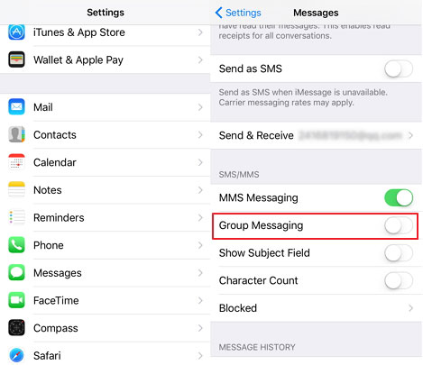 enable group messaging if not getting group texts on iphone