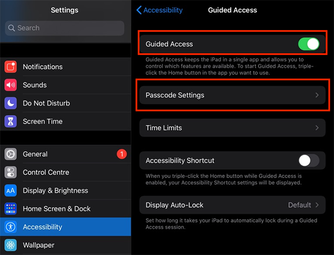 enable guided access