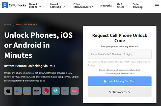 enter imei to unlock phone