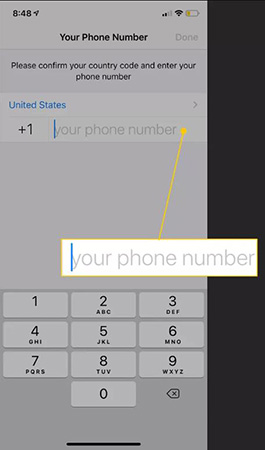 enter phone number whatsapp