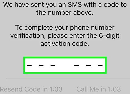 enter whatsapp verification code