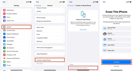 set iphone to factory setting
