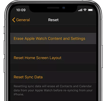 erase apple watch content and settings