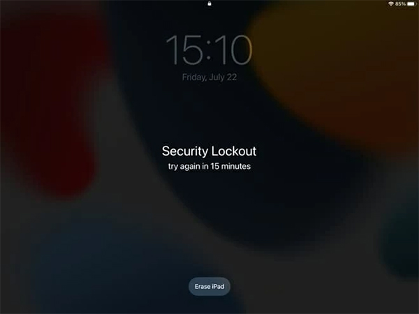 how to unlock a disabled ipad without computer on iOS 15.2 or later