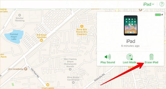 get into ipad without password using find my iphone