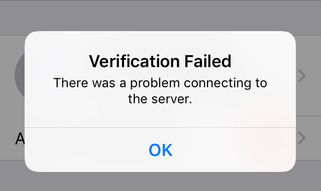 erase iphone verification failed