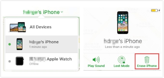 restore locked iphone without itunes via find my iphone