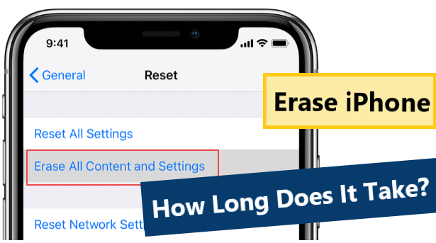 how long does it take to erase iphone