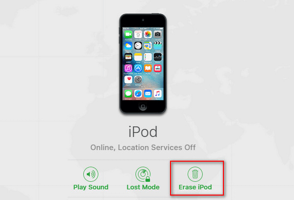 reset ipod passcode icloud