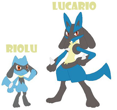evolve riolu to lucario image