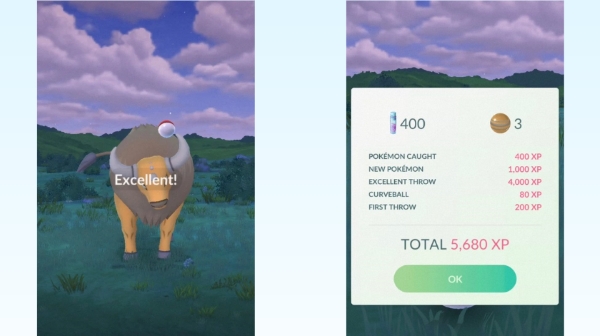 excellent pokemon go throw and successful catch