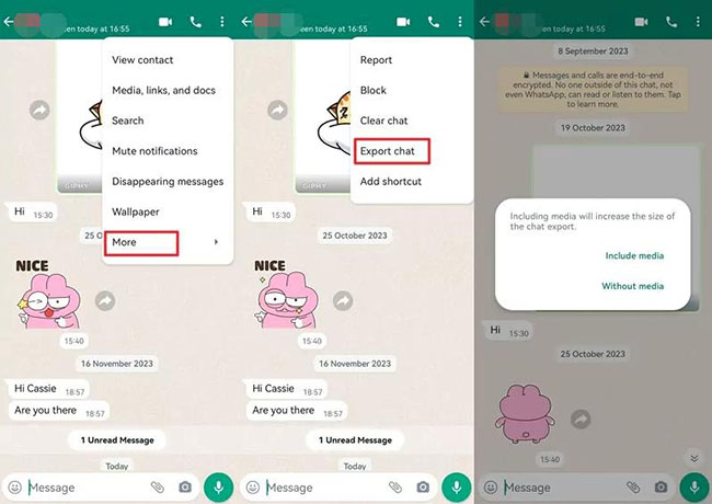 export whatsapp chats without media