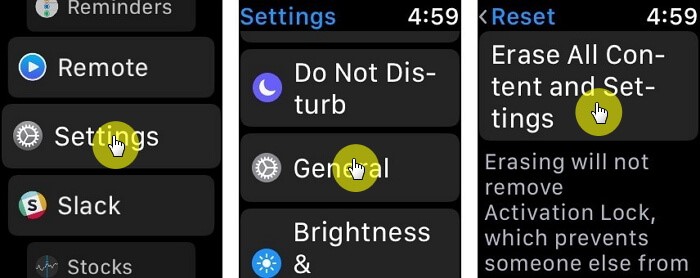 factory reset apple watch screen wont respond to touch