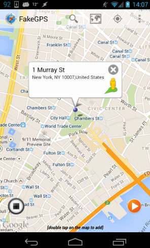 set fake location within app