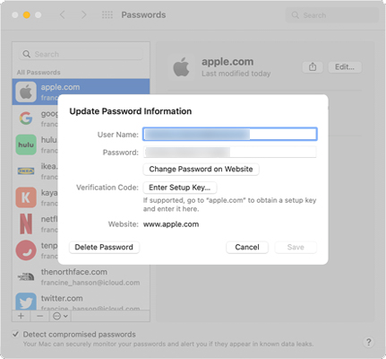 find apple id password on mac