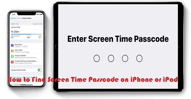 find screen time passcode on iphone or ipad