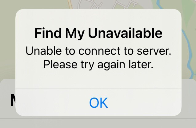 fix find my iphone unable to connect to server
