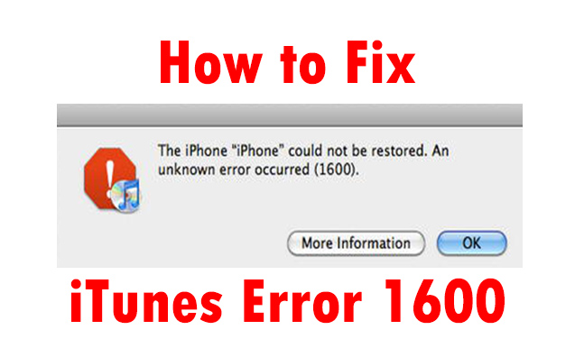 fix itunes error 1600