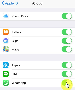 turn off whatsapp in icloud drive