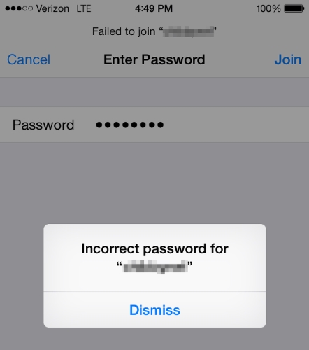 fix wi fi password iphone incorrect