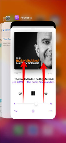 force quit podcast on iphone