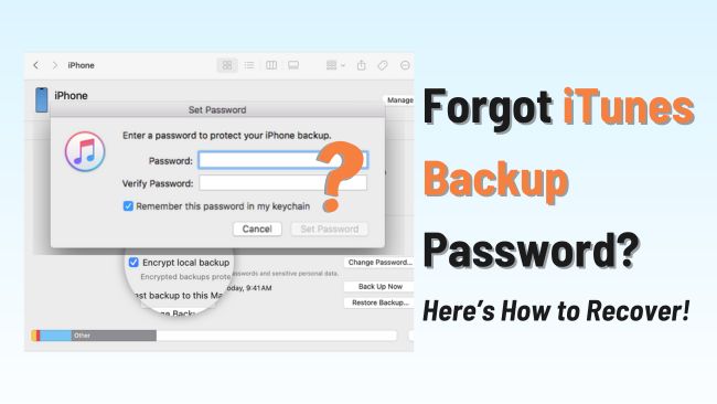 forgot itunes backup password how to recover
