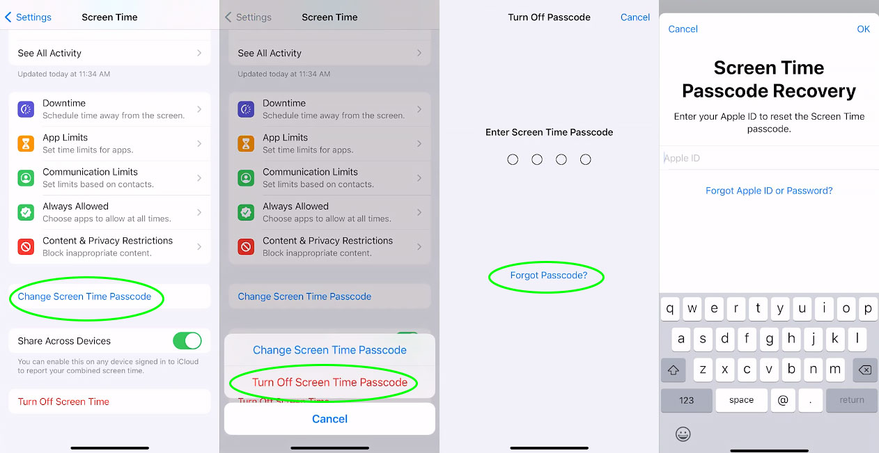 screen time settings