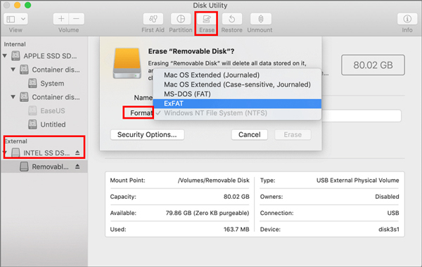 format usb on mac