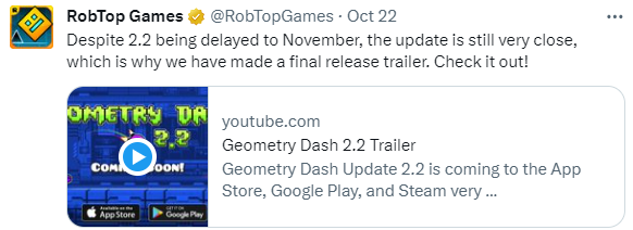 geometry dash update is upcoming