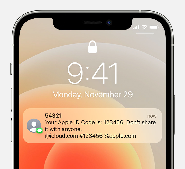 get verification code message on iphone