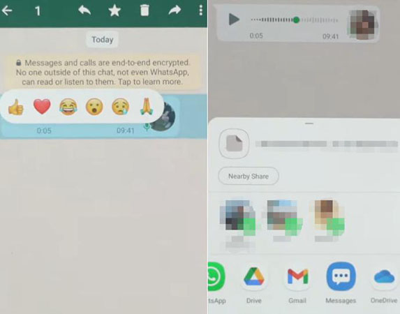 gmail android save whatsapp audio message