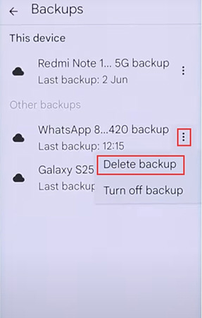 delete backup