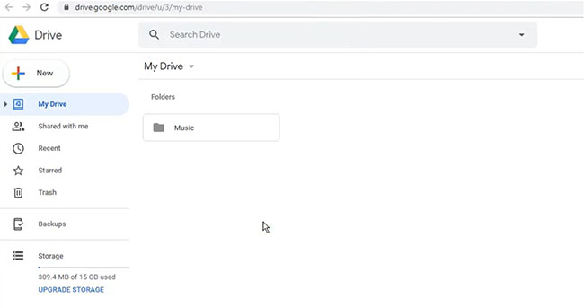 google drive page