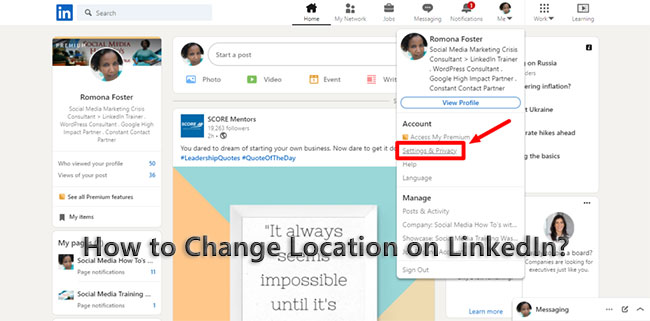 how to change linkedin location