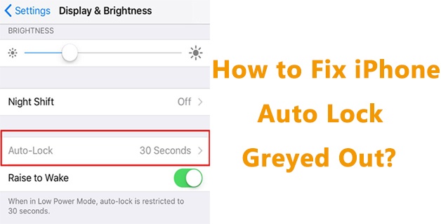 [Top 4] Fix iPhone Auto Lock Greyed Out: Stuck on 30s