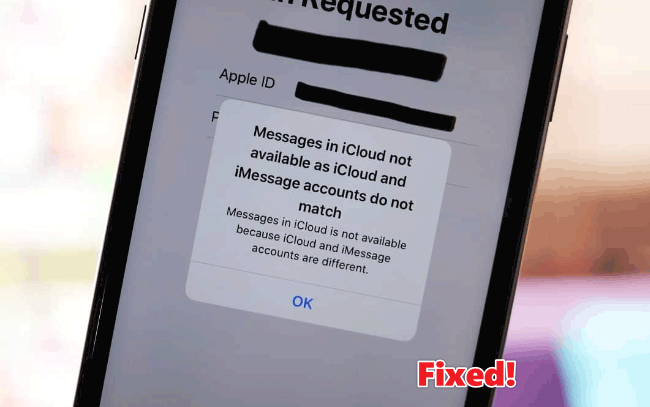 icloud and imessage accounts do not match