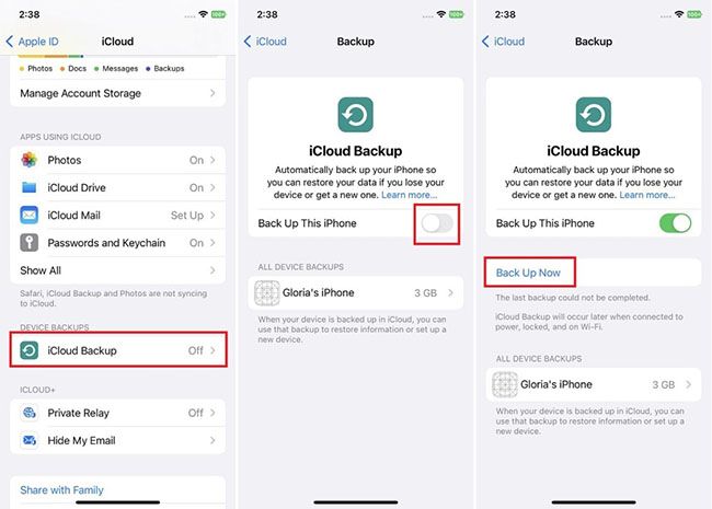 using icloud backup