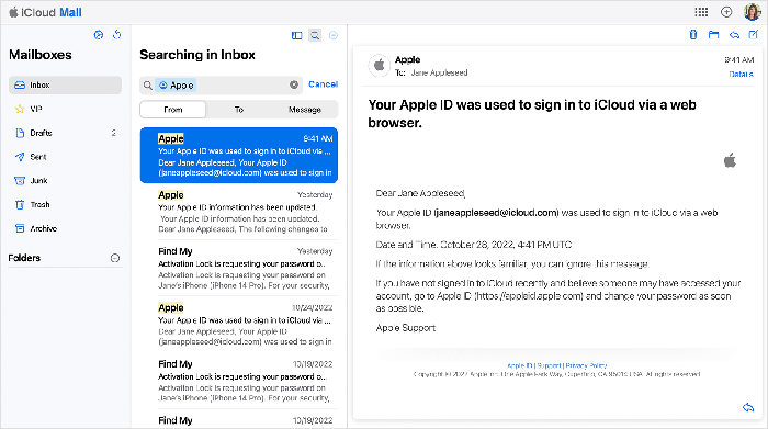 find icloud account from the email
