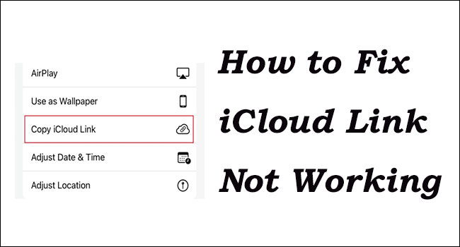 fix icloud link not working