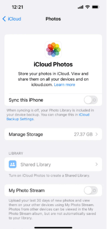 icloud photos sync this iphone