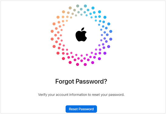recover your apple id or password via iforgot