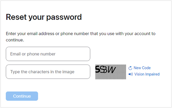 enter apple id via apple website