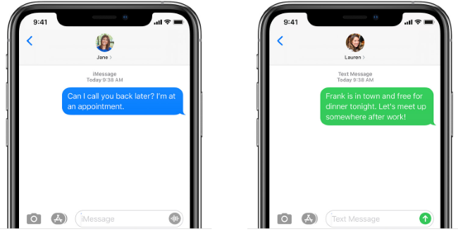 imessage and sms/mms