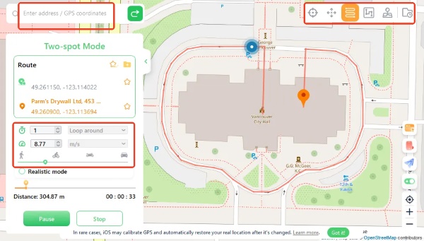 use imovego two spot mode for pokemon go