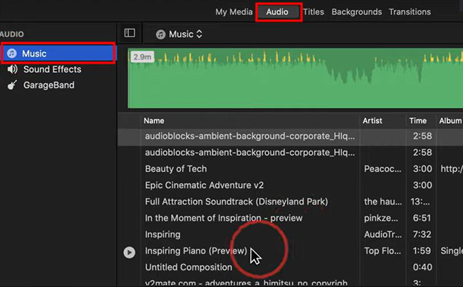 imovie mac add audio