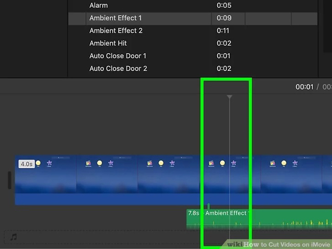 set the exact moment of video on imovie on macbook