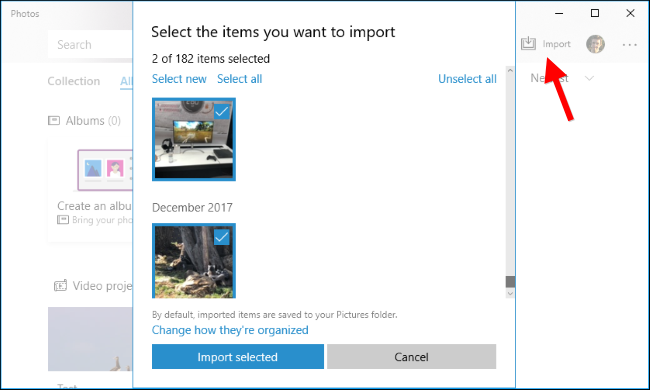 import photos with photos app