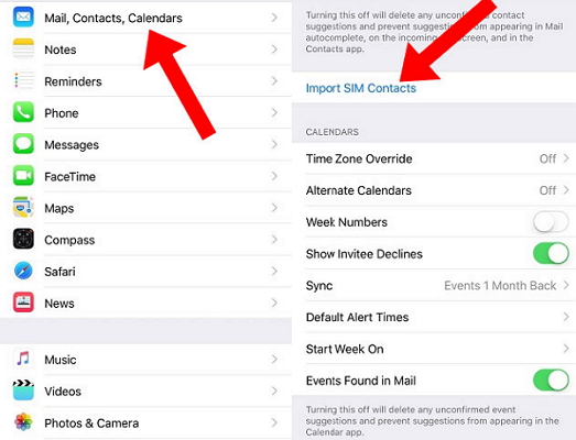 import sim contacts